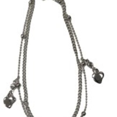 Heart Drop Anklet - SILVER