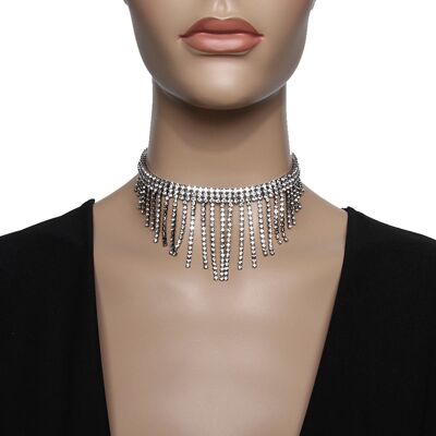 Diamante drop choker - One Size