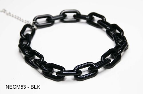 Chunky Chain Link Necklace - BLACK
