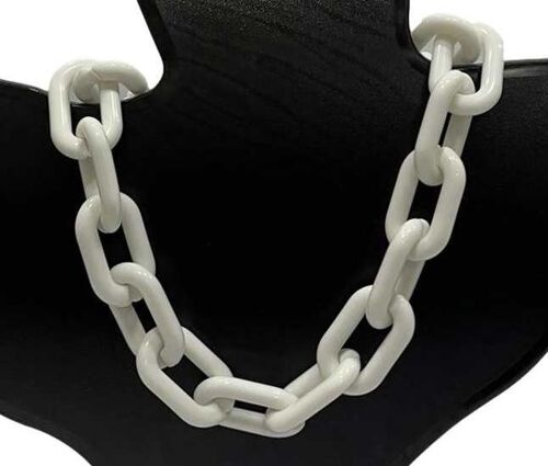 Chunky Chain Link Necklace - WHITE