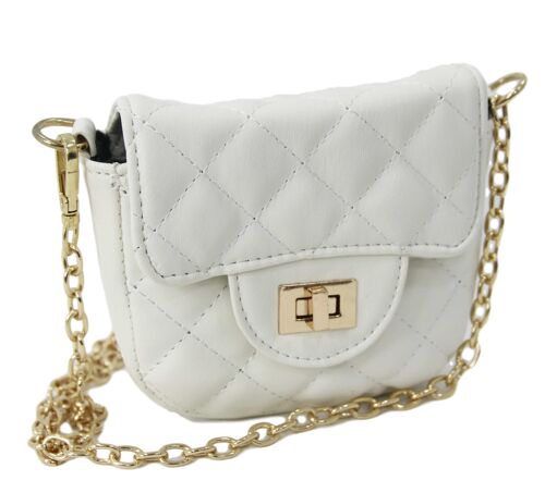 Quilted cross body bag with chain strap