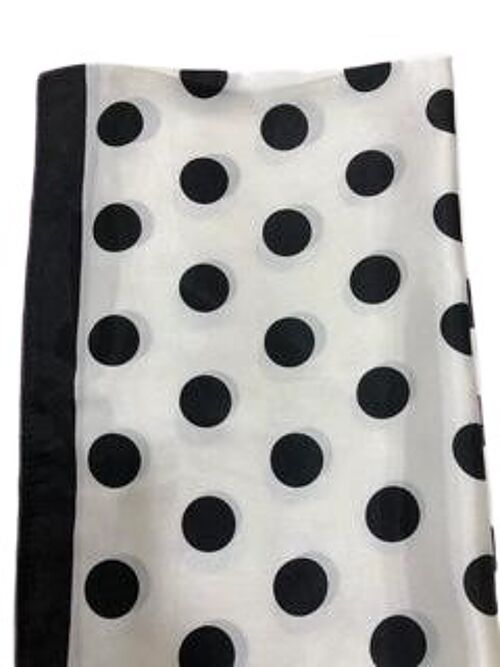 polka dot scarf - WHITE BASE BLACK DOTS