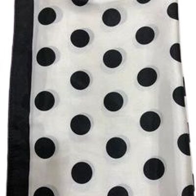 polka dot scarf - WHITE BASE BLACK DOTS