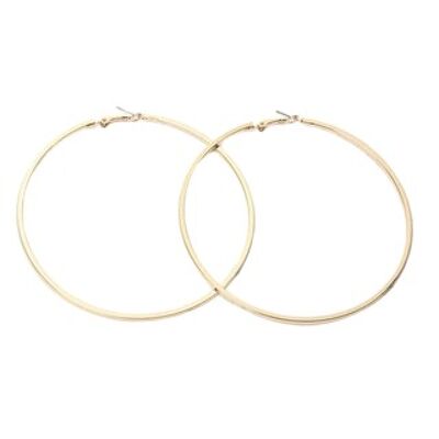 Huge Hoop Earrings Plain - Gold