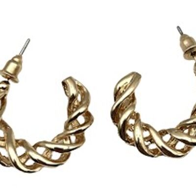 Gold Twist Mini Hoops