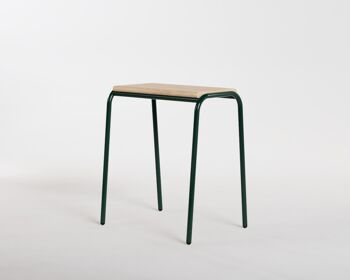 Tabouret bas empilable en chêne massif / vert mousse / tabouret de cuisine 2