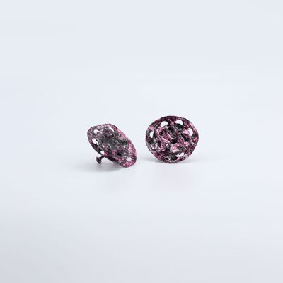 Pendientes Clip on Lotus Root - Dorado a mano Rosa/Negro