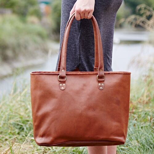 Large Leather Shopping Bag