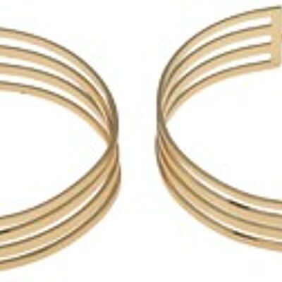 Gold Metal Lined Hoop Earrings