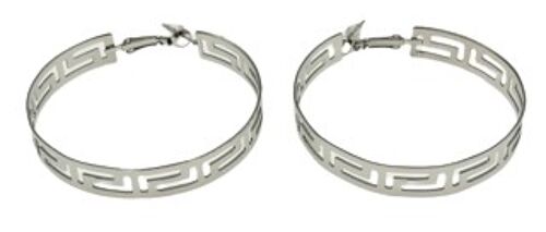 Silver Cutout Metal Hoop Earrings