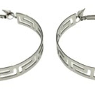 Silver Cutout Metal Hoop Earrings