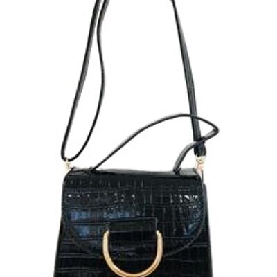 Croc PU Bag With Ring Detail