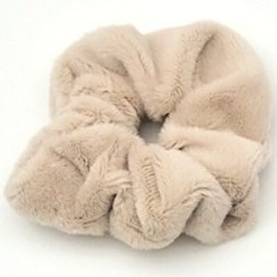 Soft Touch Faux Fur Scrunchie - L.GREY
