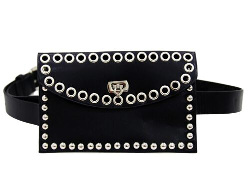 Black Eyelet Belt Bag