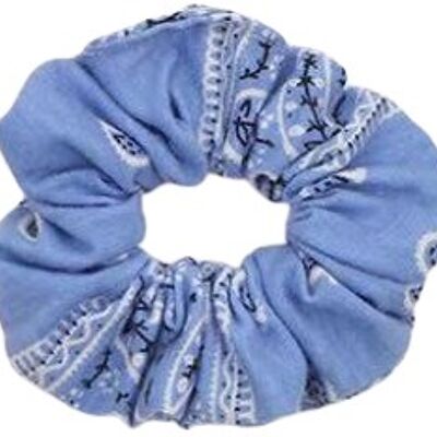 Blue Paisley Scrunchie
