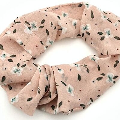 Pink Ditsy Floral Scrunchie