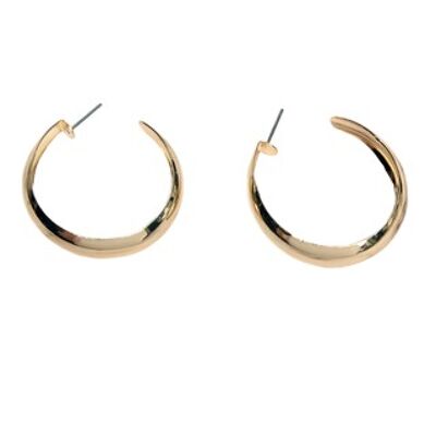 Gold Wide curved hoop earrings