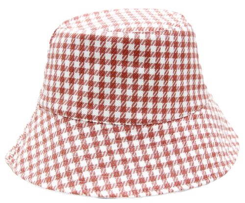 Pink Houndstooth Bucket Hat