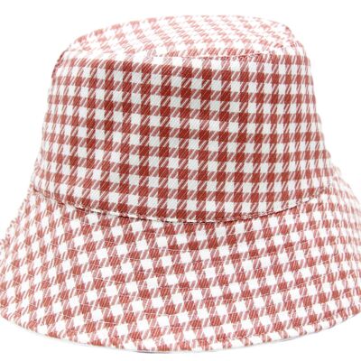 Pink Houndstooth Bucket Hat