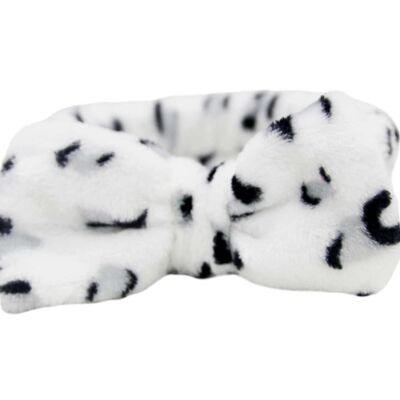 White Beauty Headband Dalmatian Print