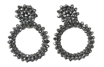 Boucles d'oreilles pendantes en forme de grappe de perles en argent