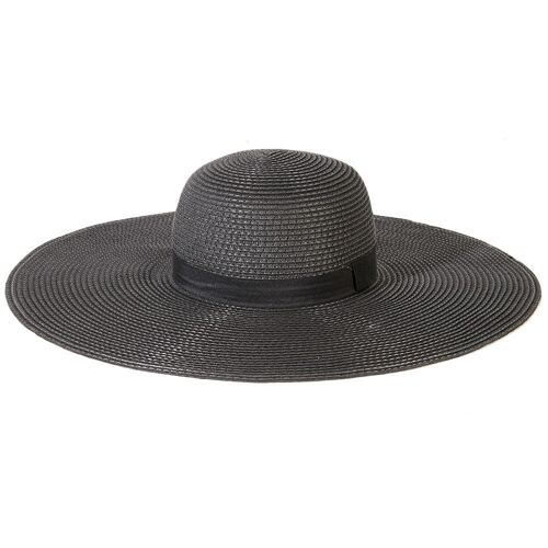 Black Wide brim straw sun hat