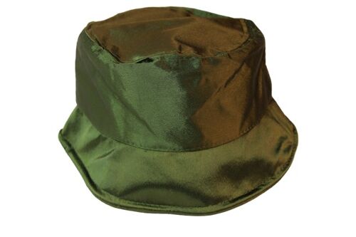 Khaki Plain Satin Bucket Hat