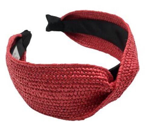 Red Straw Twist Headband