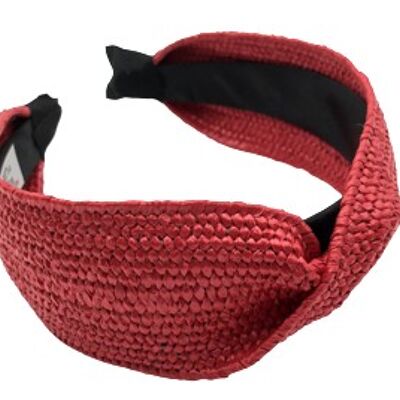 Red Straw Twist Headband