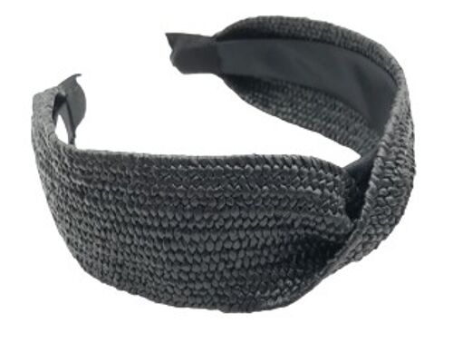 Black Straw Twist Headband