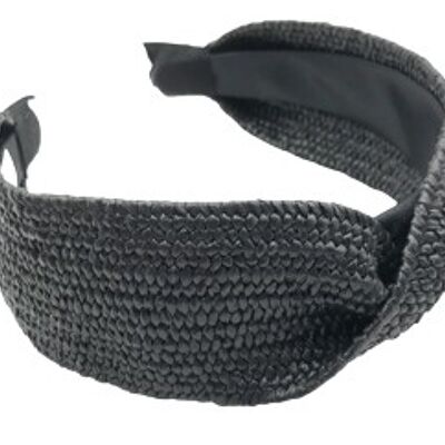 Black Straw Twist Headband
