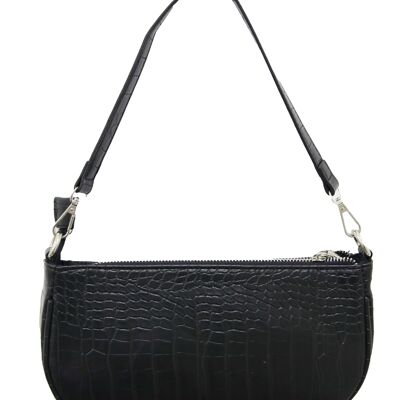 Black PU Croc shoulder Bag