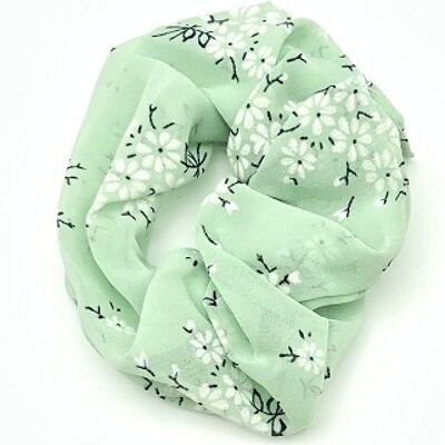 Mint Floral Scrunchie