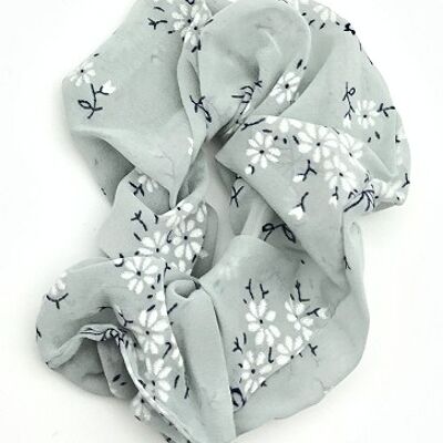 Blue Floral Scrunchie