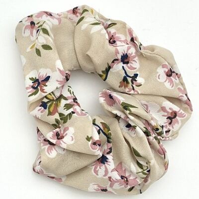 Nude Floral Scrunchie