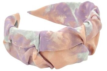 Bandeau large froncé lilas tie-dye