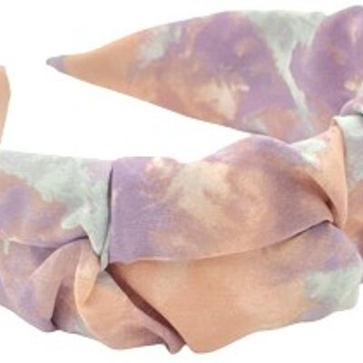 Lilac Tie Dye Ruched Wide Headband