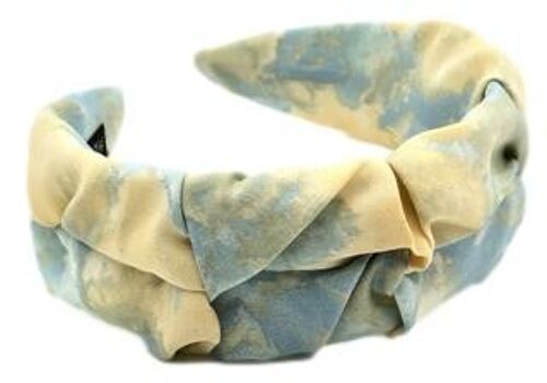 Yellow Tie Dye Ruched Wide Headband