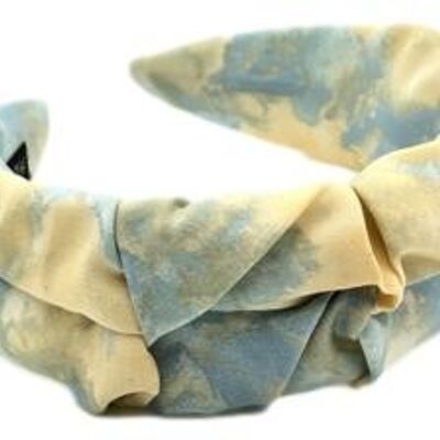 Yellow Tie Dye Ruched Wide Headband