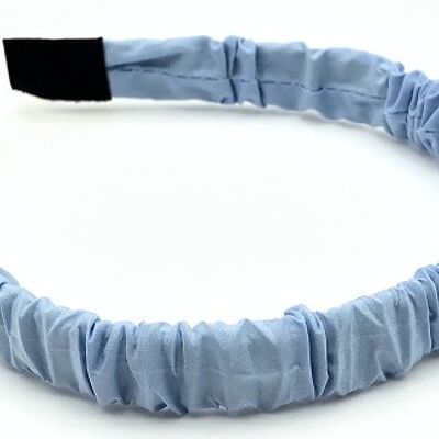 Blue Skinny Ruched Headband