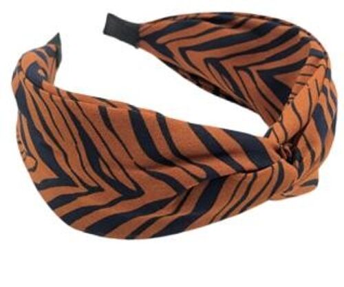 Tan Zebra Print Twist Headband