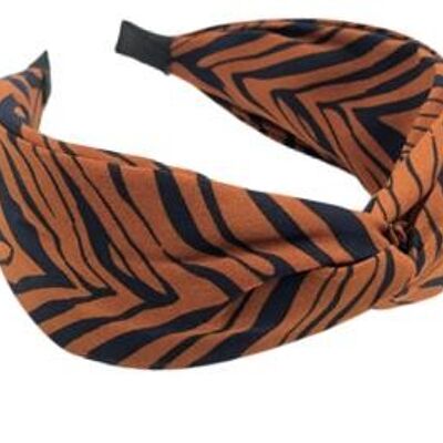 Tan Zebra Print Twist Headband