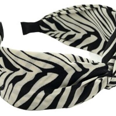 White Zebra Print Twist Headband