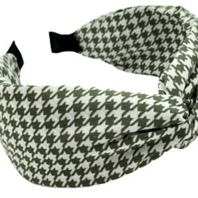 Khaki Houndstooth Twist Headband