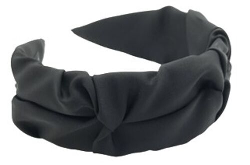 Black Ruched Wide Headband