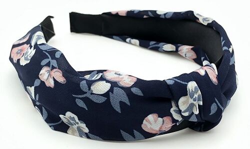 Navy Floral Knot Headband