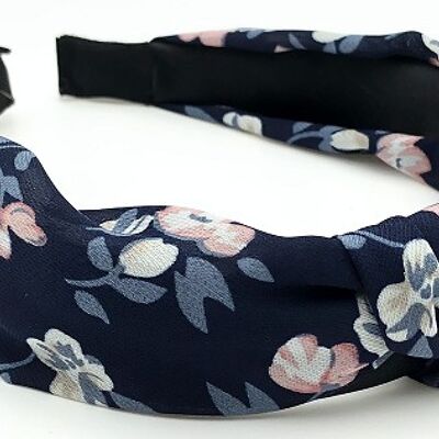 Navy Floral Knot Headband