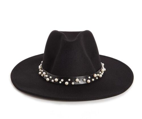 Black Fedora with pearl band