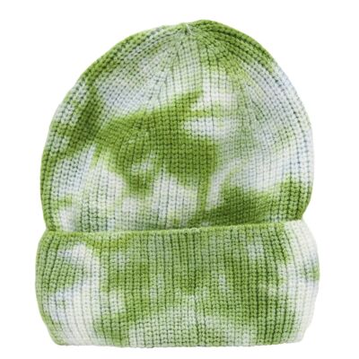 Khaki tie dye beanie hat