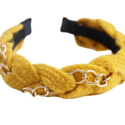 Teddy Chain Hairband - MUSTARD